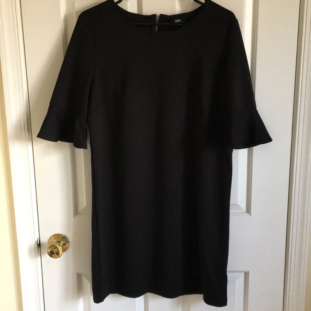 Women's Black Ruffled Sleeve Dress - Mossimo